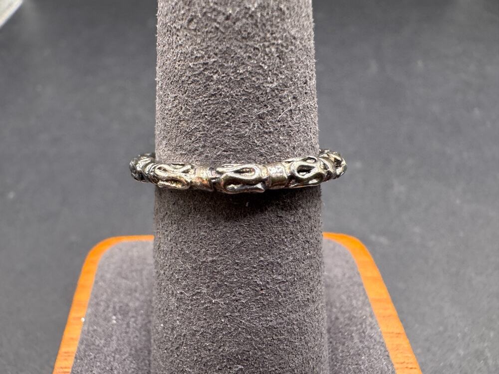 Artisan Crafted Swirl Bali Indonesia Sterling Silver 92 Scroll Ring Sz 7.5